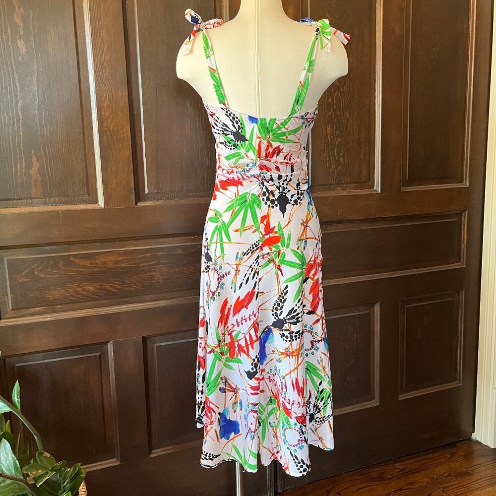 Diane von Furstenberg Dress Silk Blend Dragonfly Bird Floral Multicolor Size 6 - Picture 11 of 15